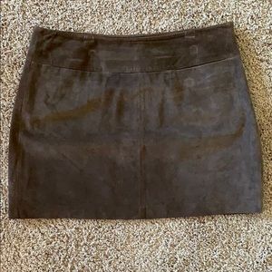 Chocolate Brown Leather Skirt